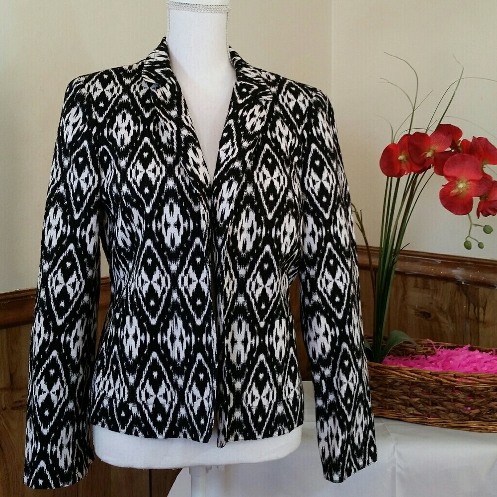 Black and white blazer